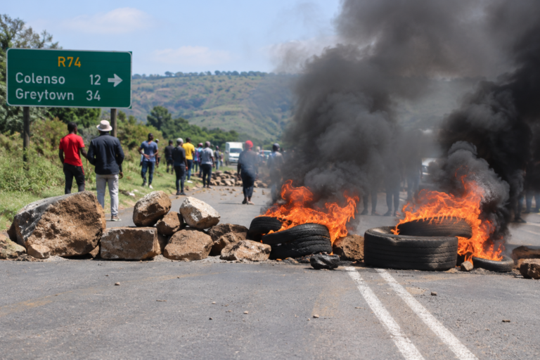 Smoke and Flames at the Roadblock