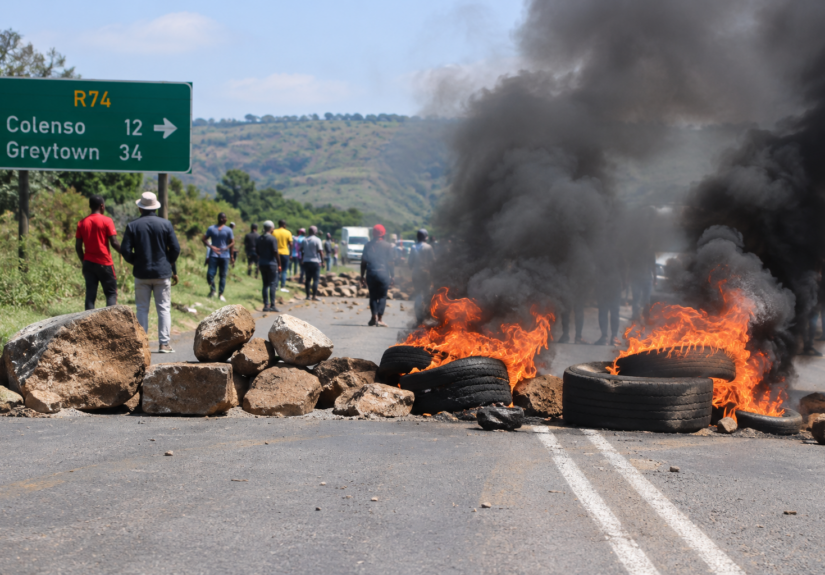 Smoke and Flames at the Roadblock